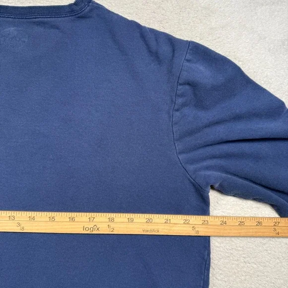 Life is Good Sweatshirt Unisex Large Blue Boxy Fit Crewneck Pullover Embroidered - Picture 4 of 4